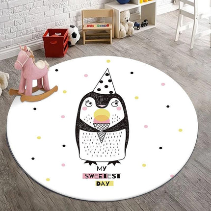 Kulatý koberec tučňák se zmrzlinou