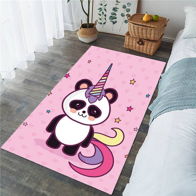 Dětský koberec panda jako jednorožec