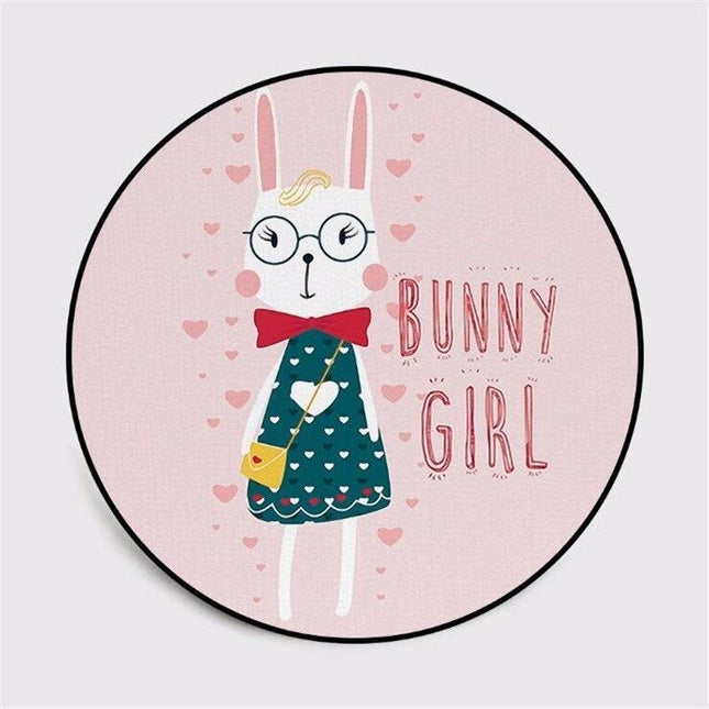 Kulatý dětský koberec zamilovaný zajíček