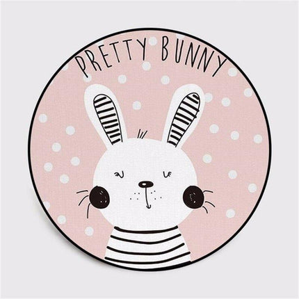 Kulatý koberec do pokojíčku s králíkem