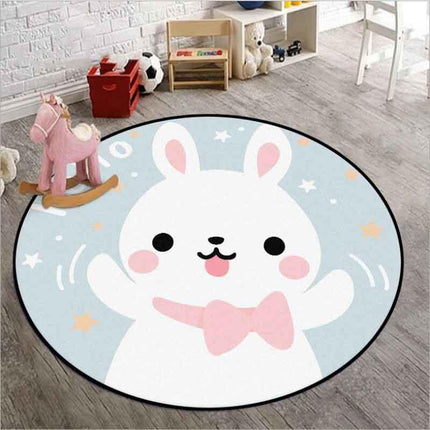 Dětský kulatý koberec s motivem zajíčka