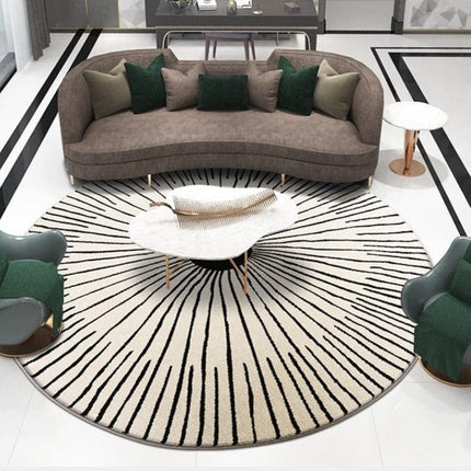 Velký kulatý koberec do moderního obýváku