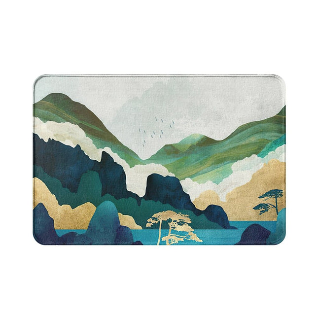 Vchodová rohožka s horským motivem