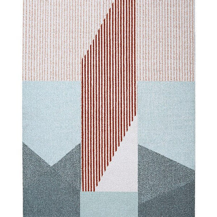 Pruhovaný koberec šedý modrý a červený