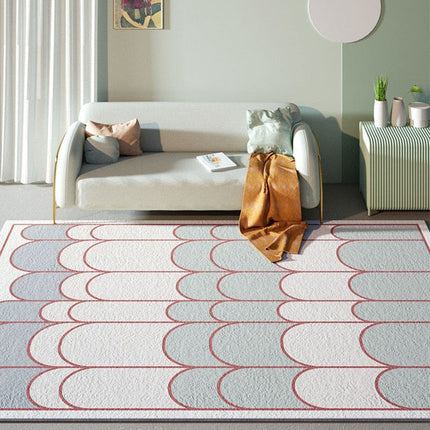 Moderní koberec modro-bílý s oblouky