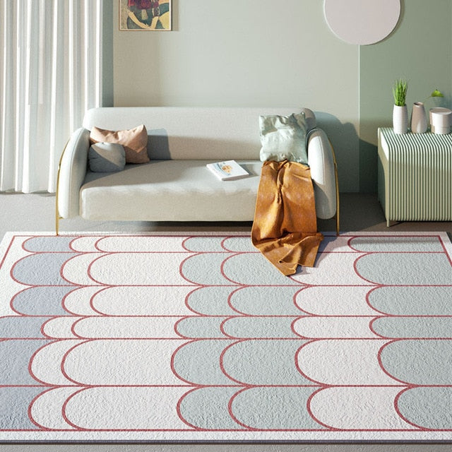 Moderní koberec modro-bílý s oblouky