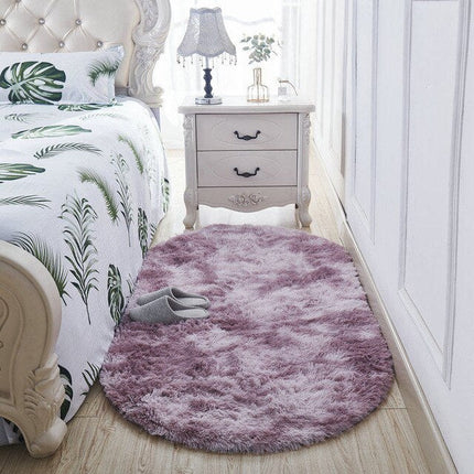 Pudrově růžová oválná předložka k posteli