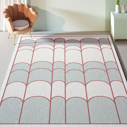 Moderní koberec modro-bílý s oblouky