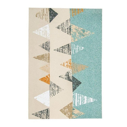 Vícebarevný skandinávský koberec s geometrickými tvary