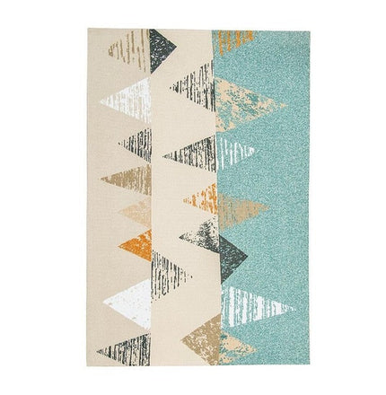 Vícebarevný skandinávský koberec s geometrickými tvary