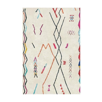 Autentický bílý berberský koberec s třásněmi