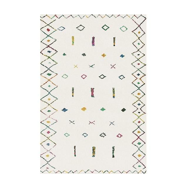 Bílý etnický koberec v berberském stylu