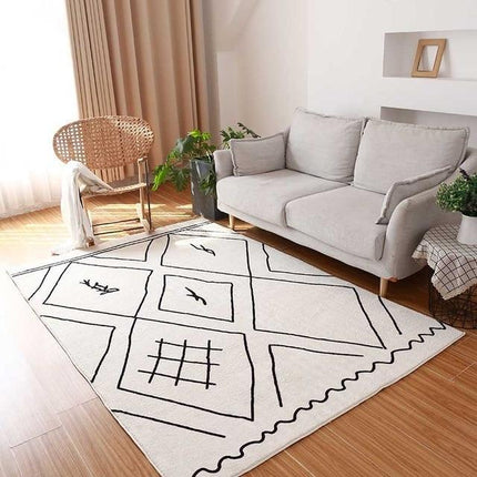 Bavlněný berberský koberec v krémové barvě