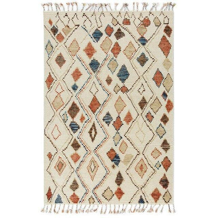 Vlněný berberský koberec s barevnými vzory