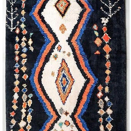 Vlněný berberský koberec černobílý etno styl