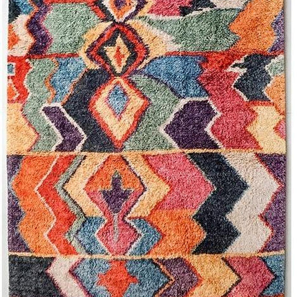 Vícebarevný berberský koberec s vysokým vlasem