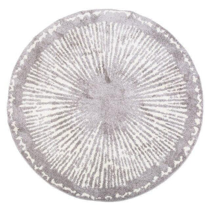 Kulatý šedý koberec v berberském stylu