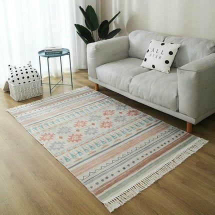 Barevný koberec modrý a oranžový