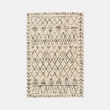 Béžový boho koberec s etnickým vzorem
