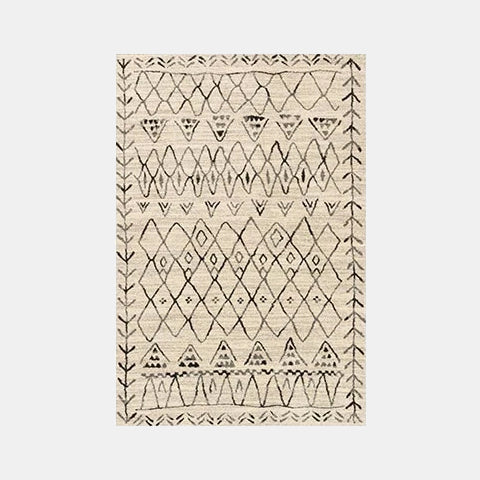 Béžový boho koberec s etnickým vzorem