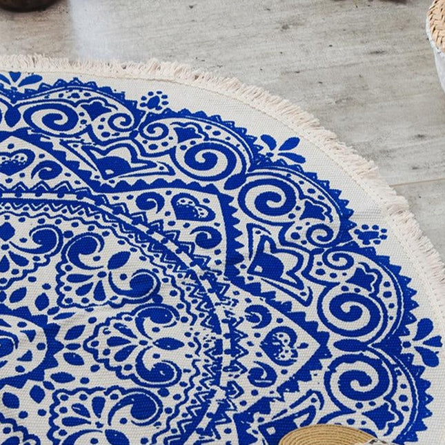 Kulatý koberec ve stylu boho chic