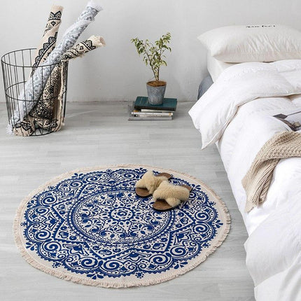 Kulatý koberec ve stylu boho chic