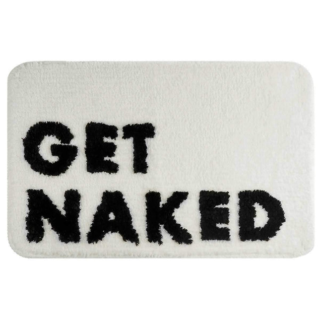 Koupelnová předložka s nápisem "Get Naked"