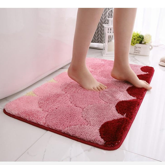 Měkká koupelnová předložka červeno-růžová