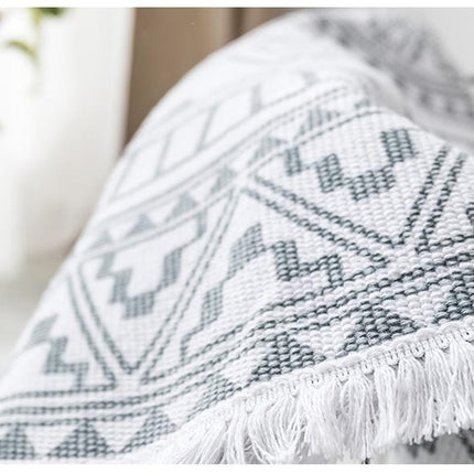 Kulatý koberec do ložnice s třásněmi