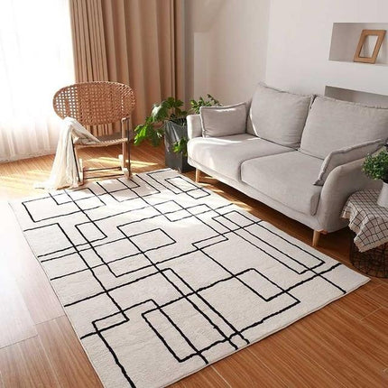 Moderní černobílý koberec do obýváku