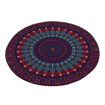 Kulatý fialový koberec s mandalou