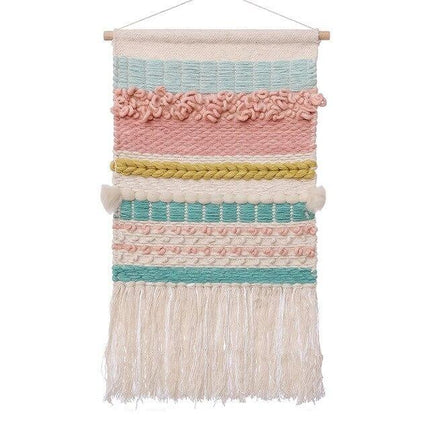 Dekorační tkaná tapisérie v pastelových barvách