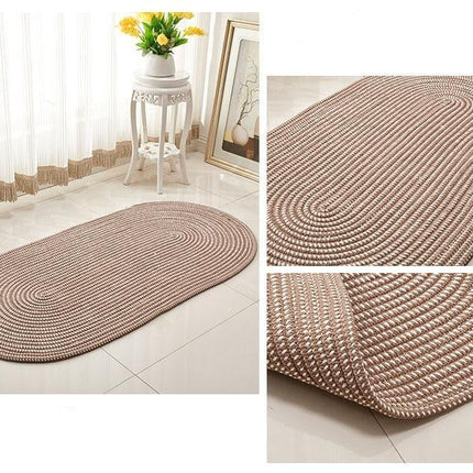 Oválný koberec z přírodní pletené juty