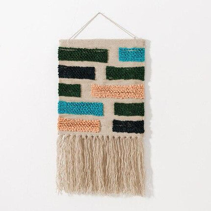 Jutový nástěnný koberec s třásněmi