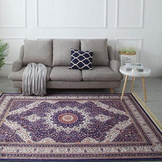 Tmavě modrý koberec perský styl