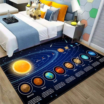 Edukativní dětský koberec s planetami