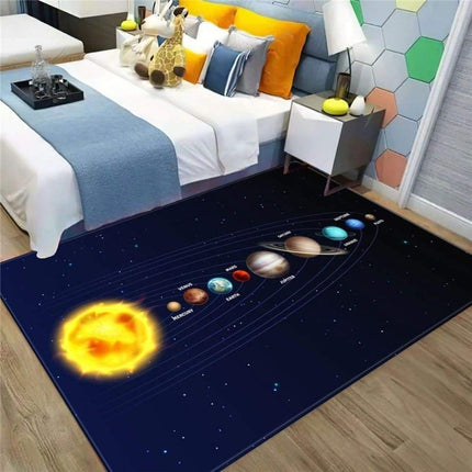 Dětský koberec s planetami sluneční soustavy