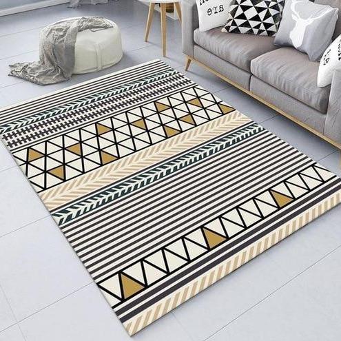 Plastový venkovní koberec se žlutým vzorem