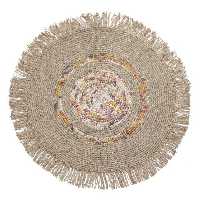 Přírodní kulatý koberec z juty ecru