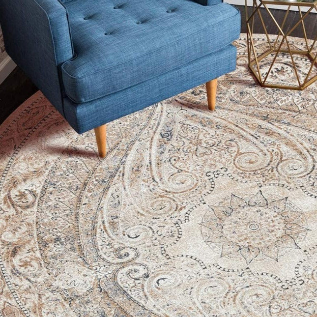 Kulatý koberec s marockým vzorem