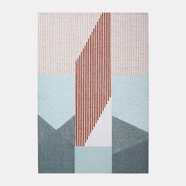 Pruhovaný koberec šedý modrý a červený