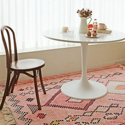 Růžový berberský koberec s třásněmi