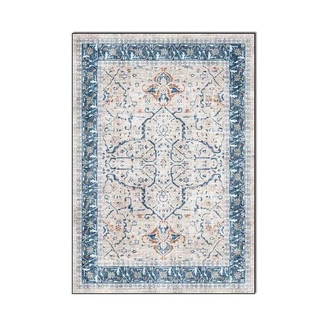 Béžovo-modrý koberec ve vintage stylu