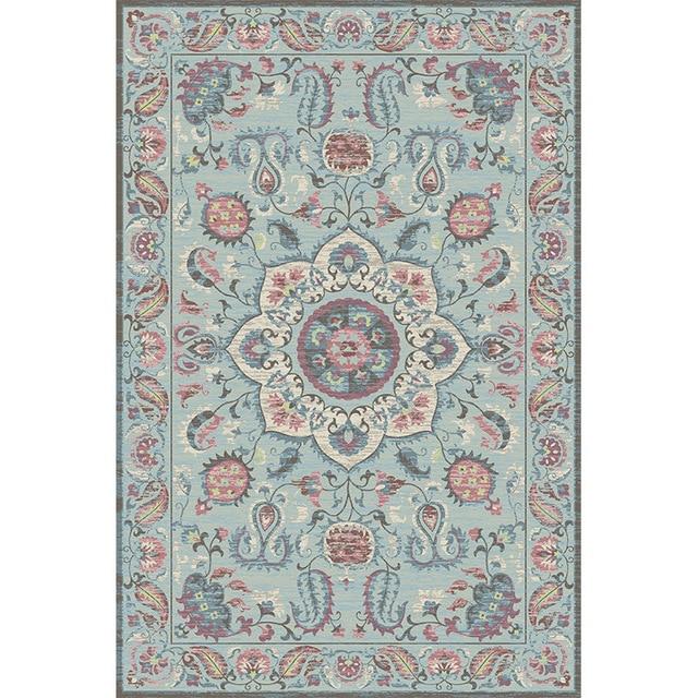 Vinylový koberec se světle modrým perským vzorem