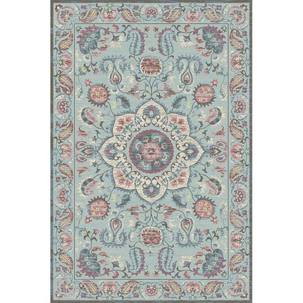 Vinylový koberec se světle modrým perským vzorem